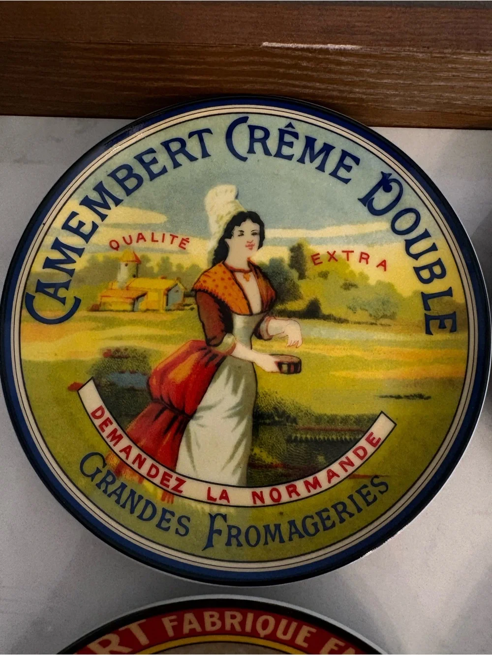 Vintage Pier 1 Decorative Porcelain Cheese Plate Set of 4